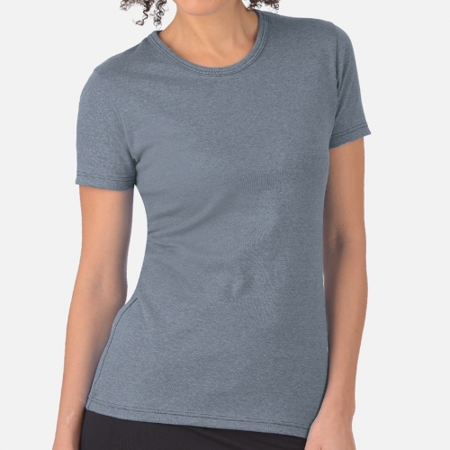 Trigema Elastischer-Feinripp Damenoberbekleidung T-Shirt halbarm mit Dessous-Insel Rundhals 